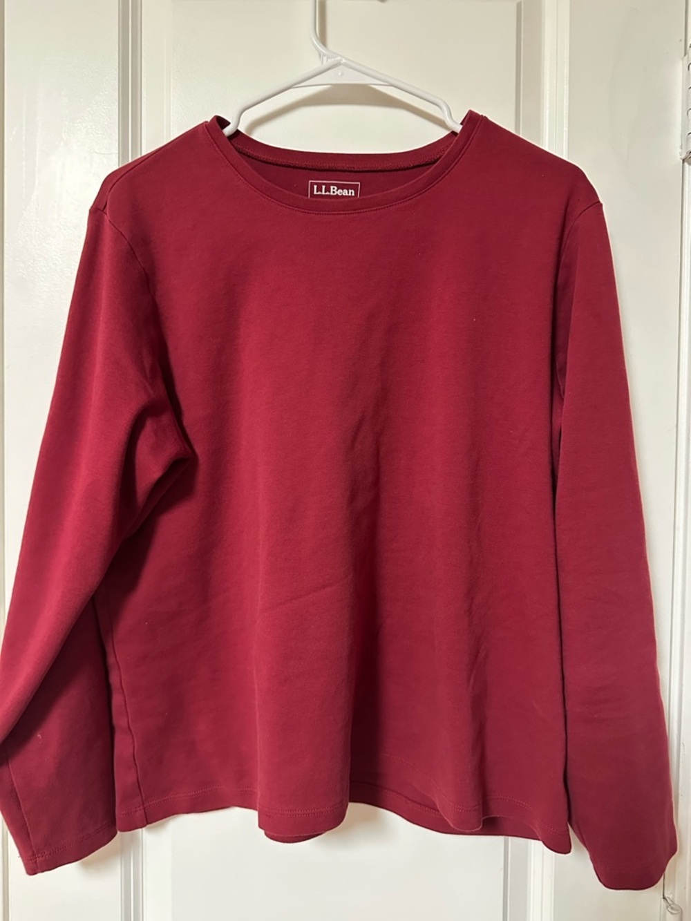 L.L. Bean Women's Long-Sleeve Crewneck Top - Burgundy